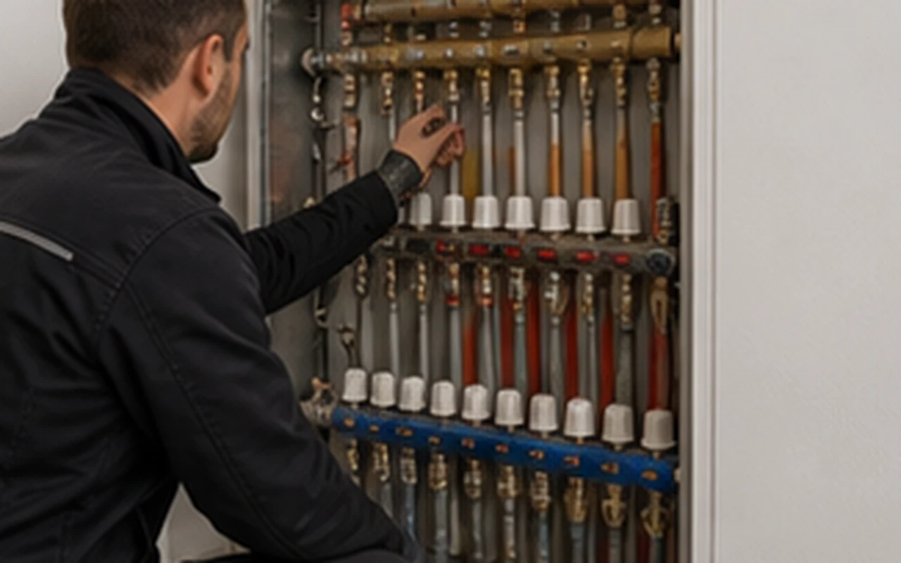 Inspektion von Steuerpanel und Pumpen